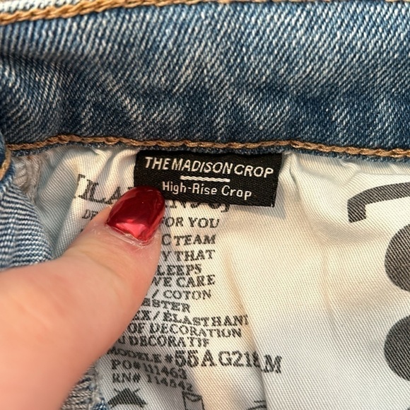 BLANK NYC Madison Crop High Rise Straight in In Too Deep Star Jeans Size 24 - Picture 6 of 6